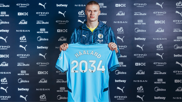 Haaland Signs Contract Extension with Manchester City Until 2034